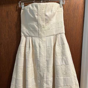 BCBG Strapless Cream Colored Size 10 Dress